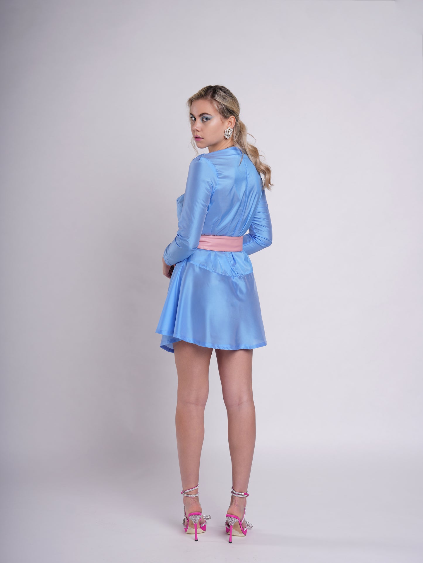 Risos Celeste Vestido